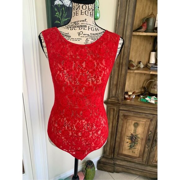 Cabernet Red Lace Body Suit - Picture 1 of 11